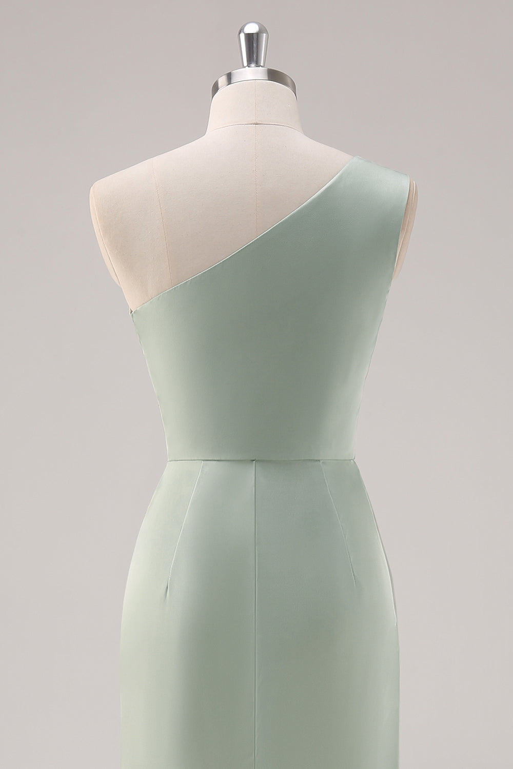 WEDTREND Women Simple Satin Bridesmaid Dress with Slit Sage Green One Shoulder Long Ruched Wedding Party Dress WEDTREND Women Simple Satin Bridesmaid Dress with Slit Sage Green One Shoulder Long Ruched Wedding Party Dress