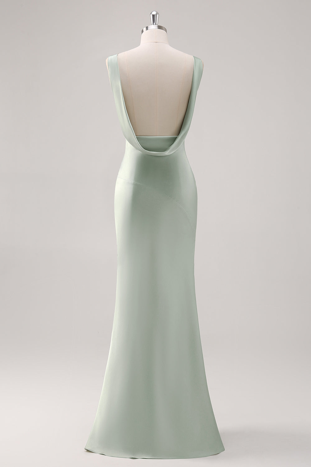 Wedtrend Women Sage Green Long Bridesmaid Dress Sheath Satin V Neck Backless Wedding Guest Dress, Satin Color / US26W Wedtrend Women Sage Green Long Bridesmaid Dress Sheath Satin V Neck Backless Wedding Guest Dress, Satin Color / US26W