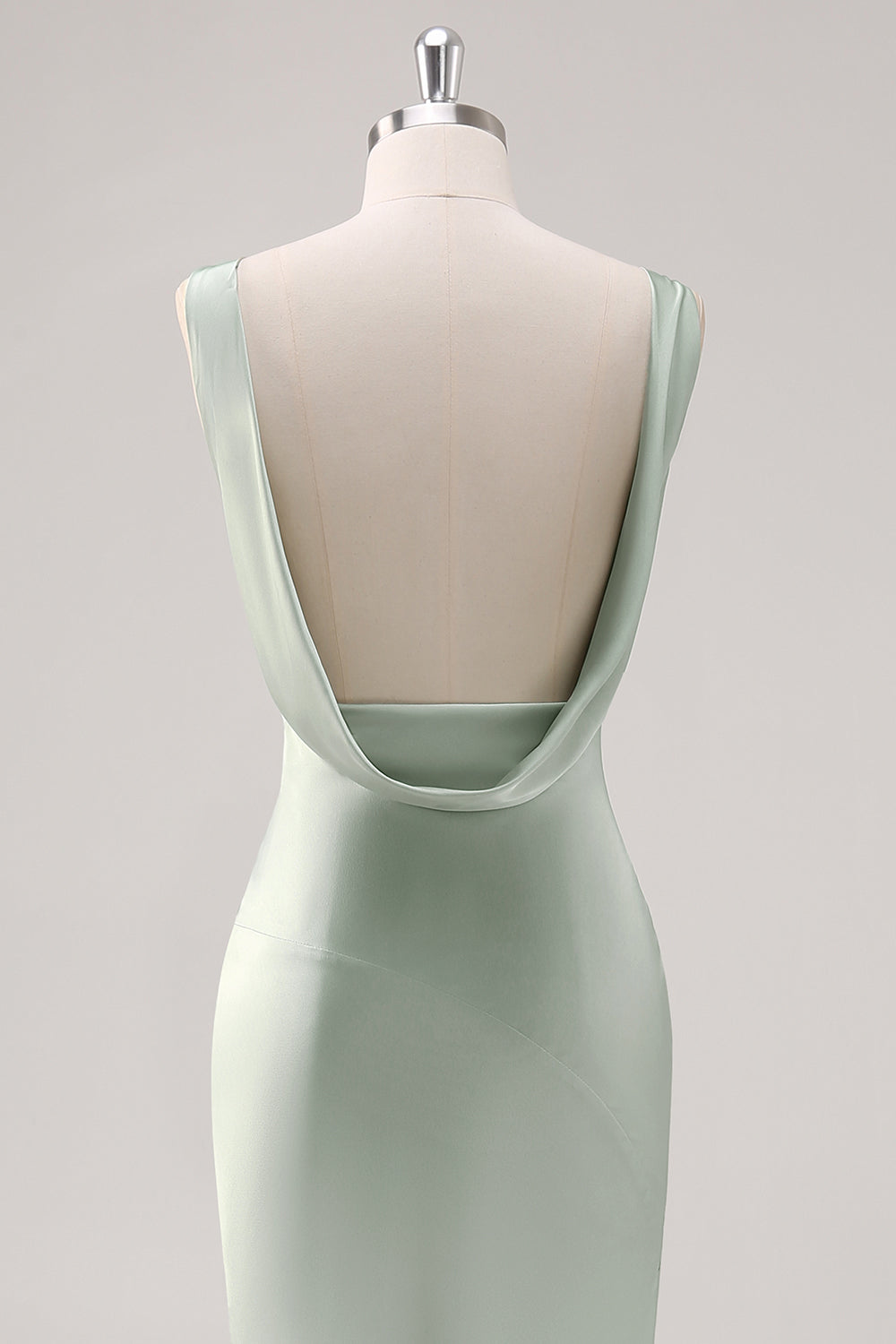 WEDTREND Women Sage Green Long Bridesmaid Dress Sheath Satin V Neck Backless Wedding Guest Dress WEDTREND Women Sage Green Long Bridesmaid Dress Sheath Satin V Neck Backless Wedding Guest Dress