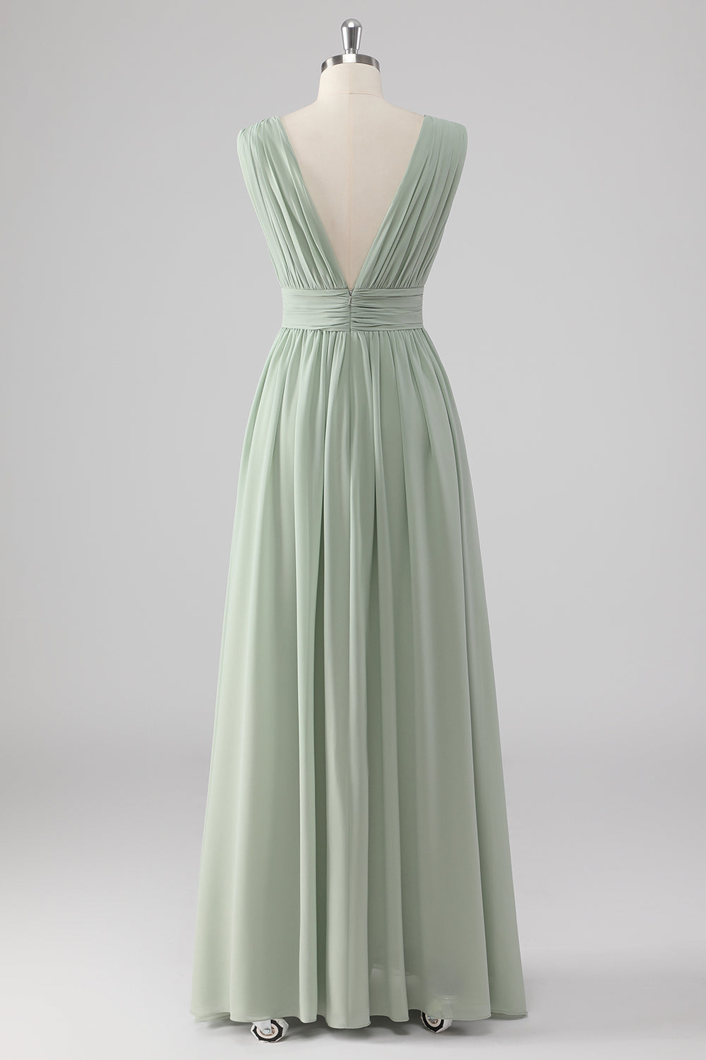 WEDTREND Women Sage Green Long Bridesmaid Dress with Slit V Neck Pleated Chiffon Wedding Guest Dress WEDTREND Women Sage Green Long Bridesmaid Dress with Slit V Neck Pleated Chiffon Wedding Guest Dress