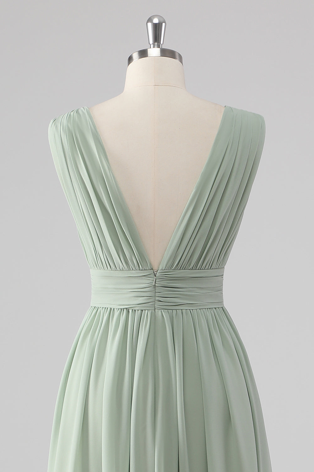 WEDTREND Women Sage Green Long Bridesmaid Dress with Slit V Neck Pleated Chiffon Wedding Guest Dress WEDTREND Women Sage Green Long Bridesmaid Dress with Slit V Neck Pleated Chiffon Wedding Guest Dress