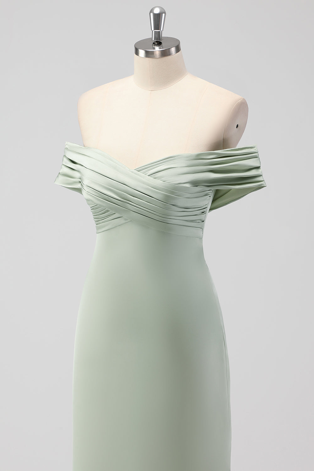 Wedtrend Women Sage Green Long Bridesmaid Dress Sheath Off the Shoulder Ruched Satin Wedding Party Dress WEDTREND Wedtrend Women Sage Green Long Bridesmaid Dress Sheath Off the Shoulder Ruched Satin Wedding Party Dress WEDTREND