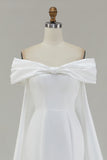 Ivory Mermaid Off The Shoulder Wedding Dress with Bow