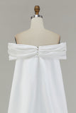 Ivory Mermaid Off The Shoulder Wedding Dress with Bow