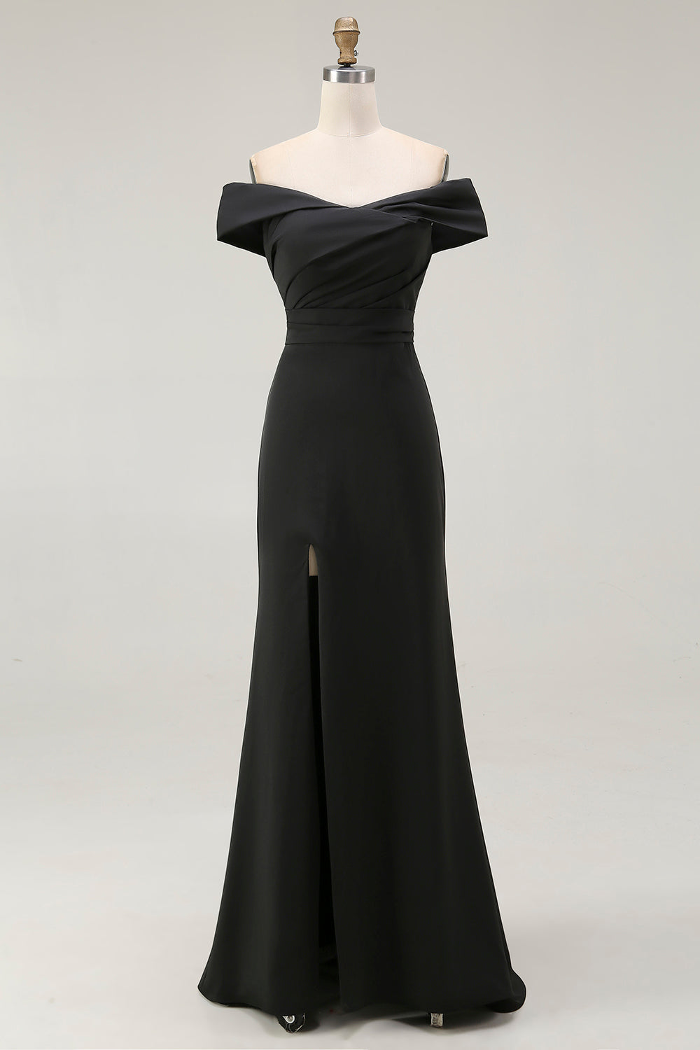 WEDTREND Women Off The Shoulder Black Formal Dress Sheath Sleeveless Evening Dress with Slit WEDTREND Women Off The Shoulder Black Formal Dress Sheath Sleeveless Evening Dress with Slit