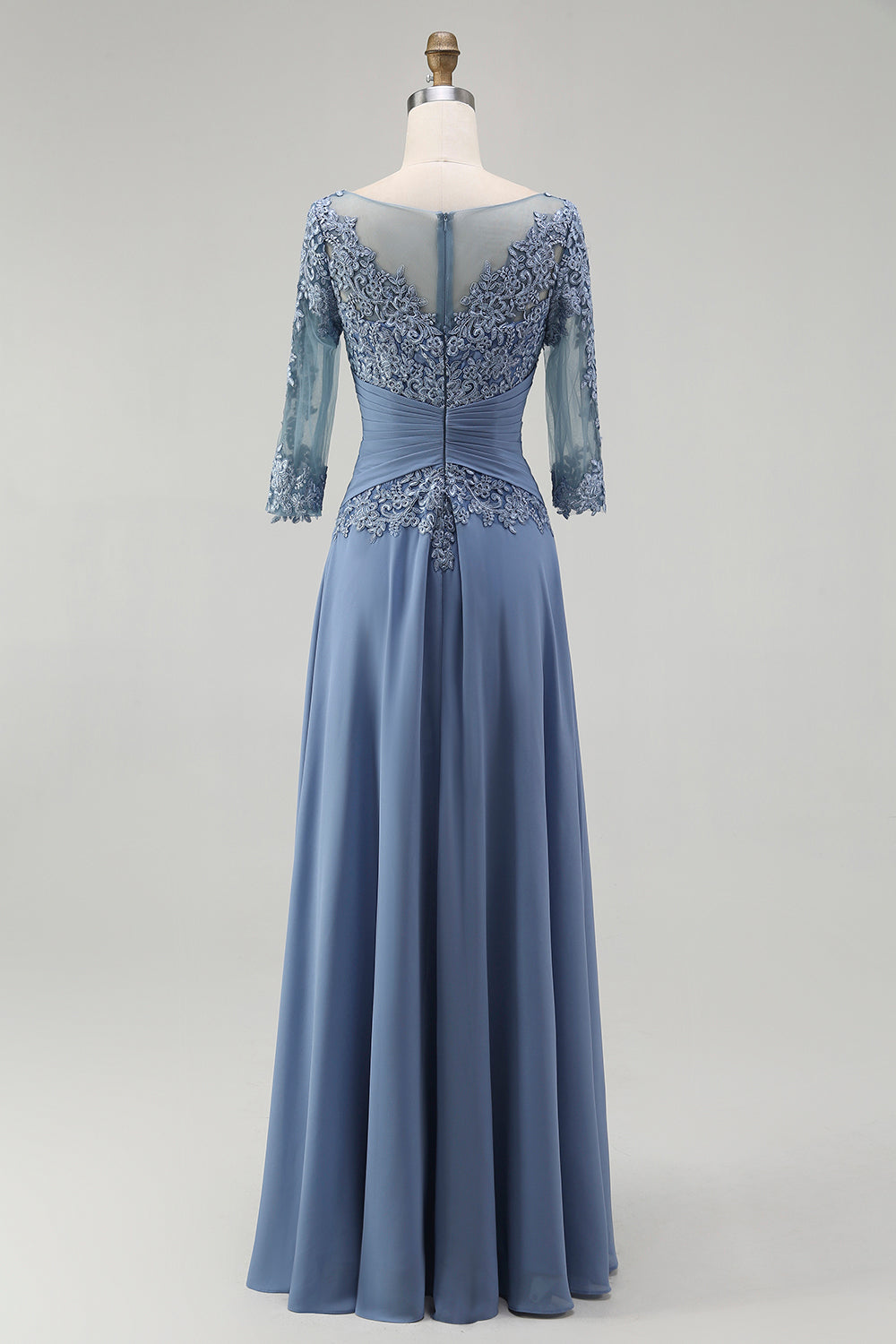 WEDTREND Women Dusty Blue Mother of the Bride Dress with Lace A Line Chiffon Wedding Guest Dress WEDTREND Women Dusty Blue Mother of the Bride Dress with Lace A Line Chiffon Wedding Guest Dress