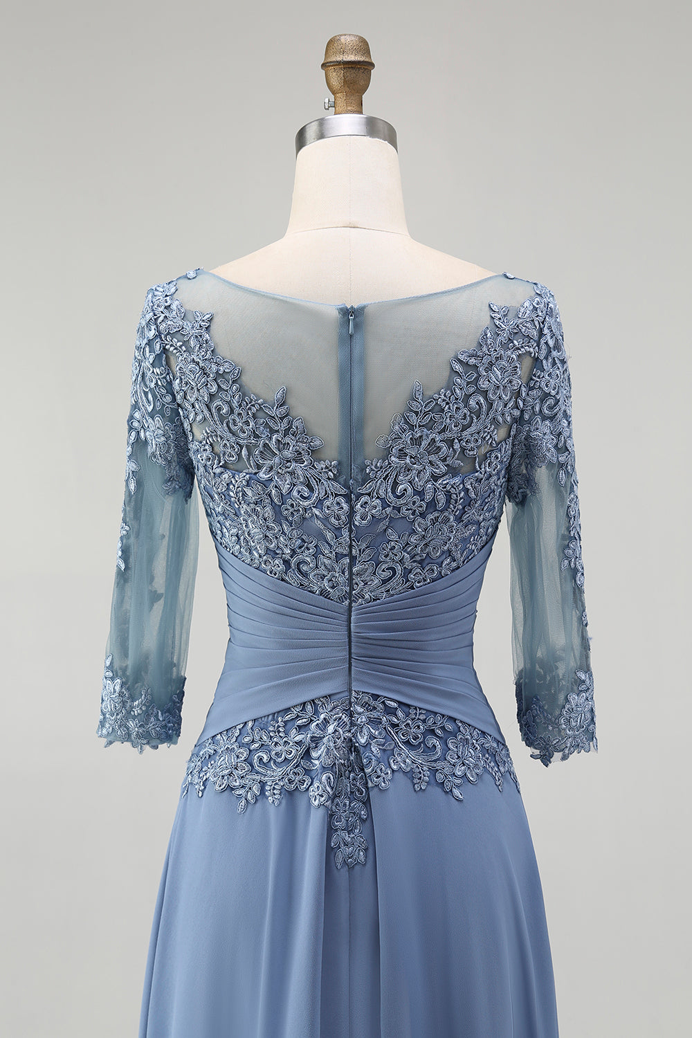 WEDTREND Women Dusty Blue Mother of the Bride Dress with Lace A Line Chiffon Wedding Guest Dress WEDTREND Women Dusty Blue Mother of the Bride Dress with Lace A Line Chiffon Wedding Guest Dress