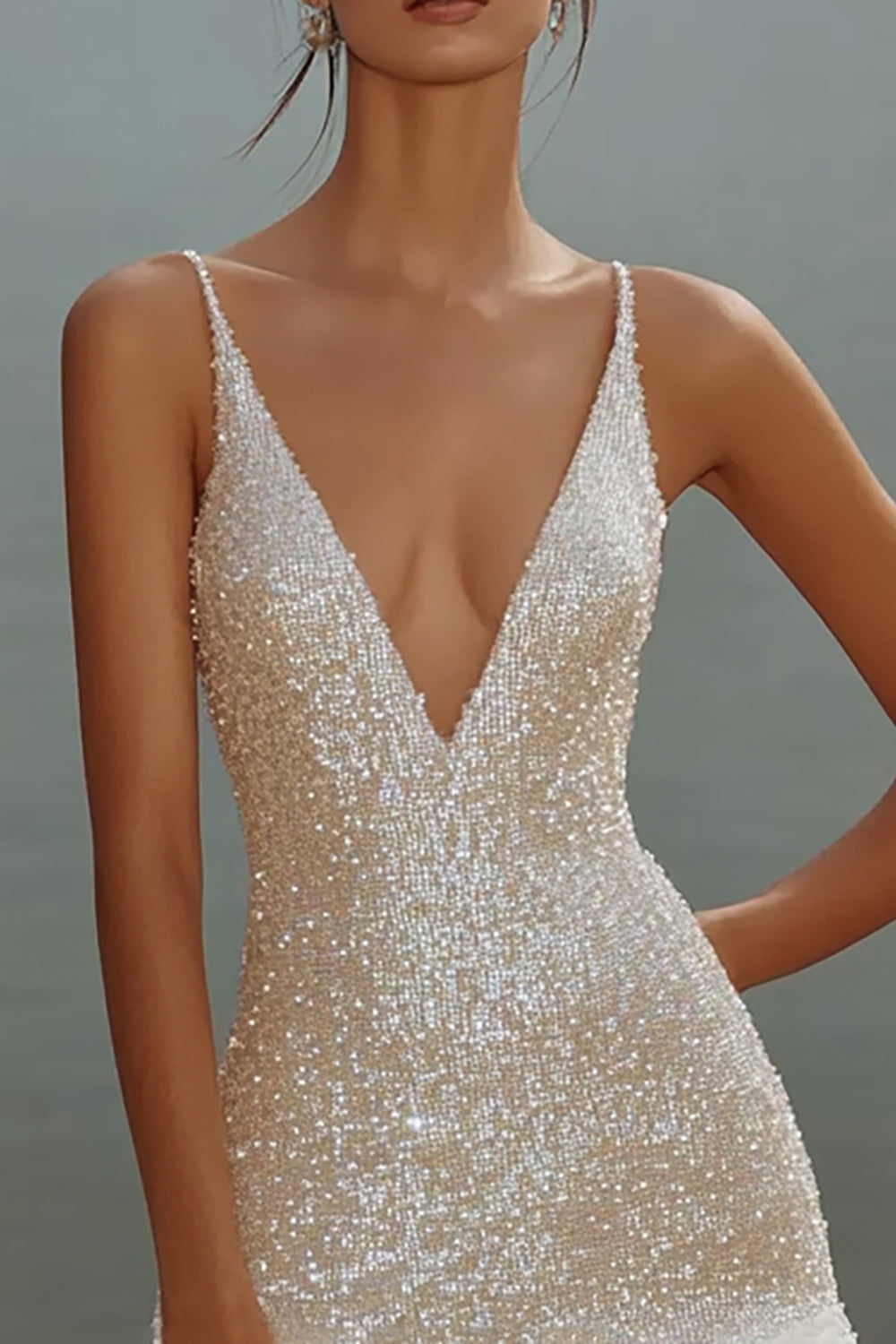 Wedtrend Women Sparkly White Mini Graduation Dress with Ruffles Sequins V-Neck Grad Ceremony Dress, White / US4 Wedtrend Women Sparkly White Mini Graduation Dress with Ruffles Sequins V-Neck Grad Ceremony Dress, White / US4