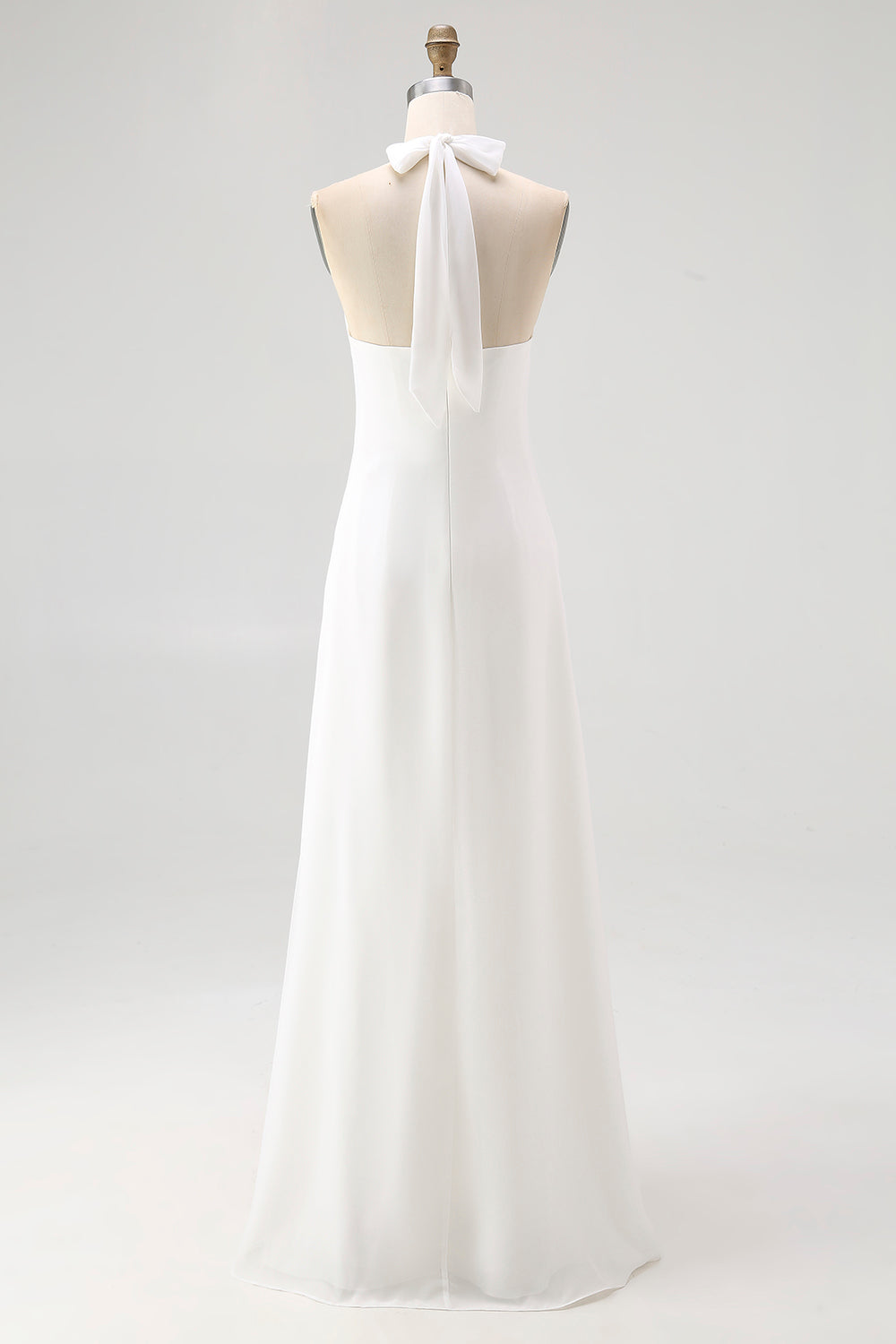 white maxi engagement dress White Ruffle Maxi Dress for Bride