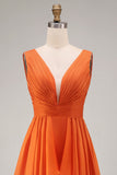Dusty Sage V Neck A Line Long Formal Dress With Ruffles