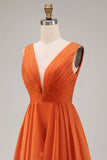 Dusty Sage V Neck A Line Long Formal Dress With Ruffles