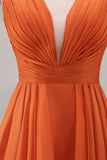 Dusty Sage V Neck A Line Long Formal Dress With Ruffles