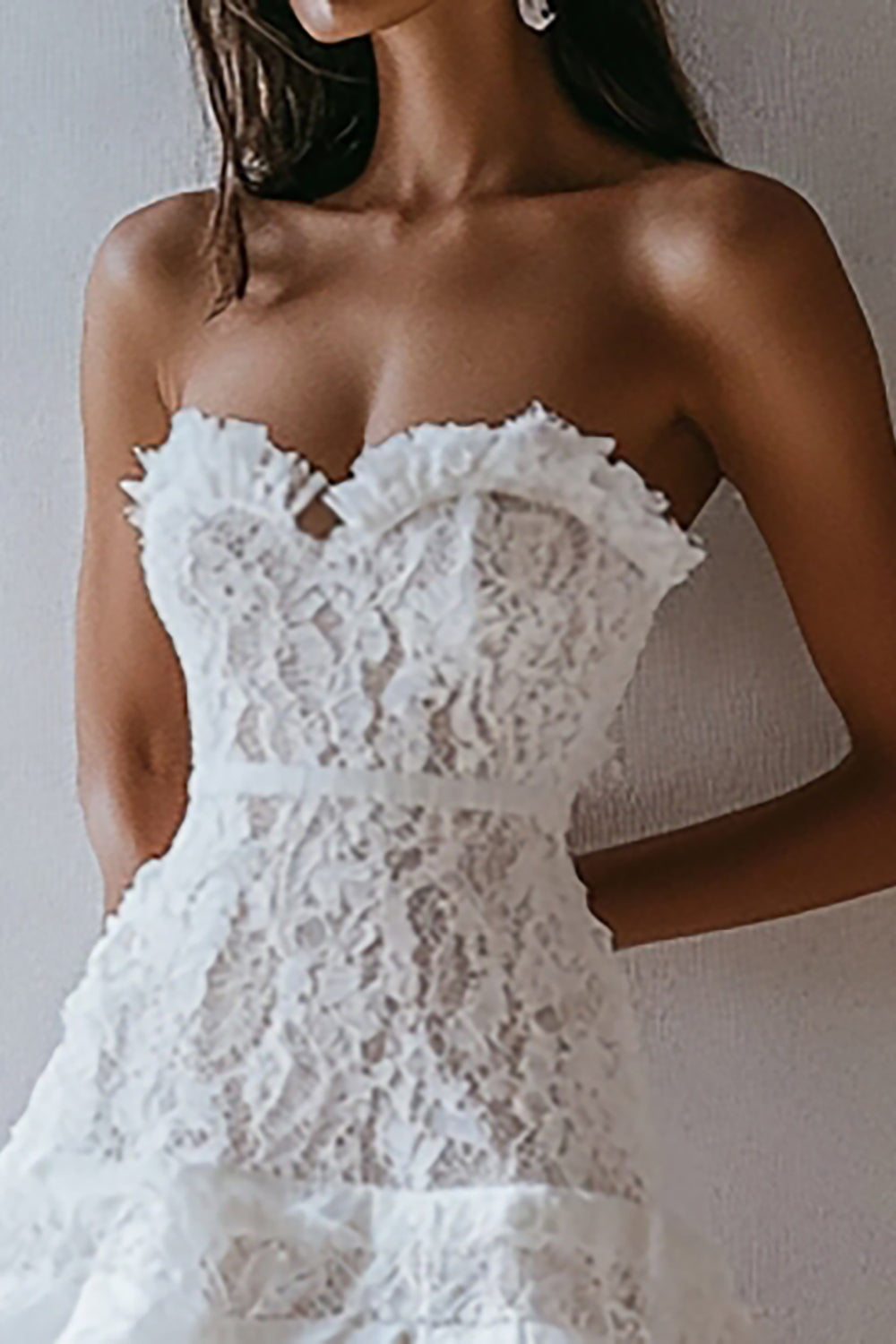 Wedtrend Women Graduation Dress Lace White A Line Strapless Short Cocktail Dress WEDTREND Wedtrend Women Graduation Dress Lace White A Line Strapless Short Cocktail Dress WEDTREND