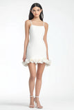 White Bodycon Spaghetti Straps Mini Graduation Dress