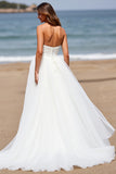 White Sweetheart A Line Long Wedding Dress
