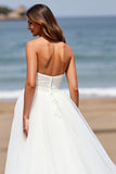 White Sweetheart A Line Long Wedding Dress