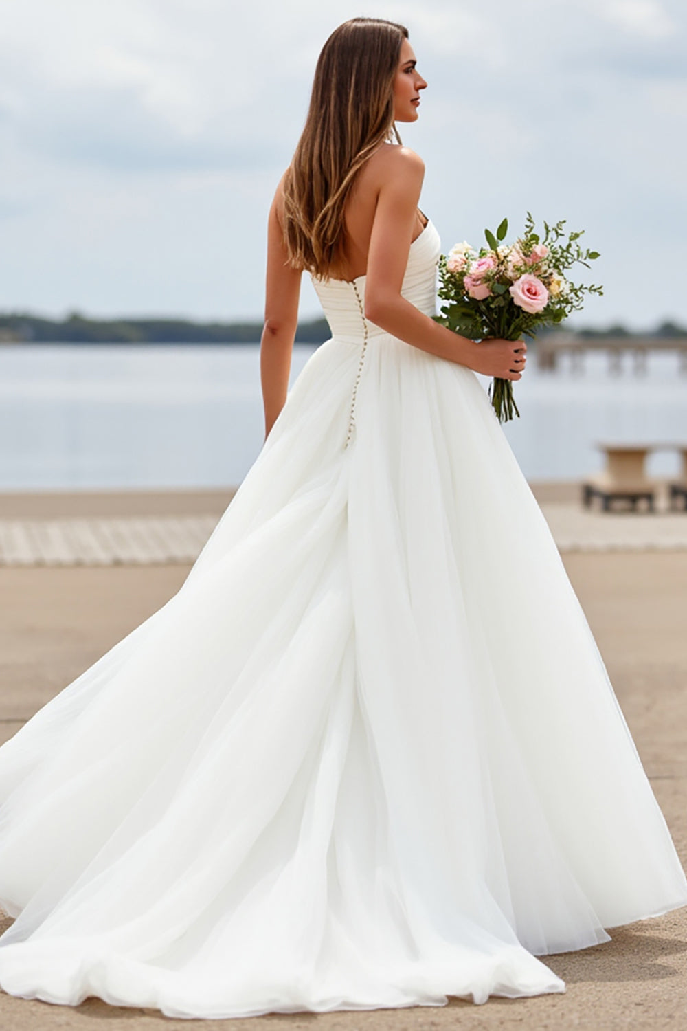 white strapless boho dress Boho Pink: Casual White Strapless Maxi Dress for Women