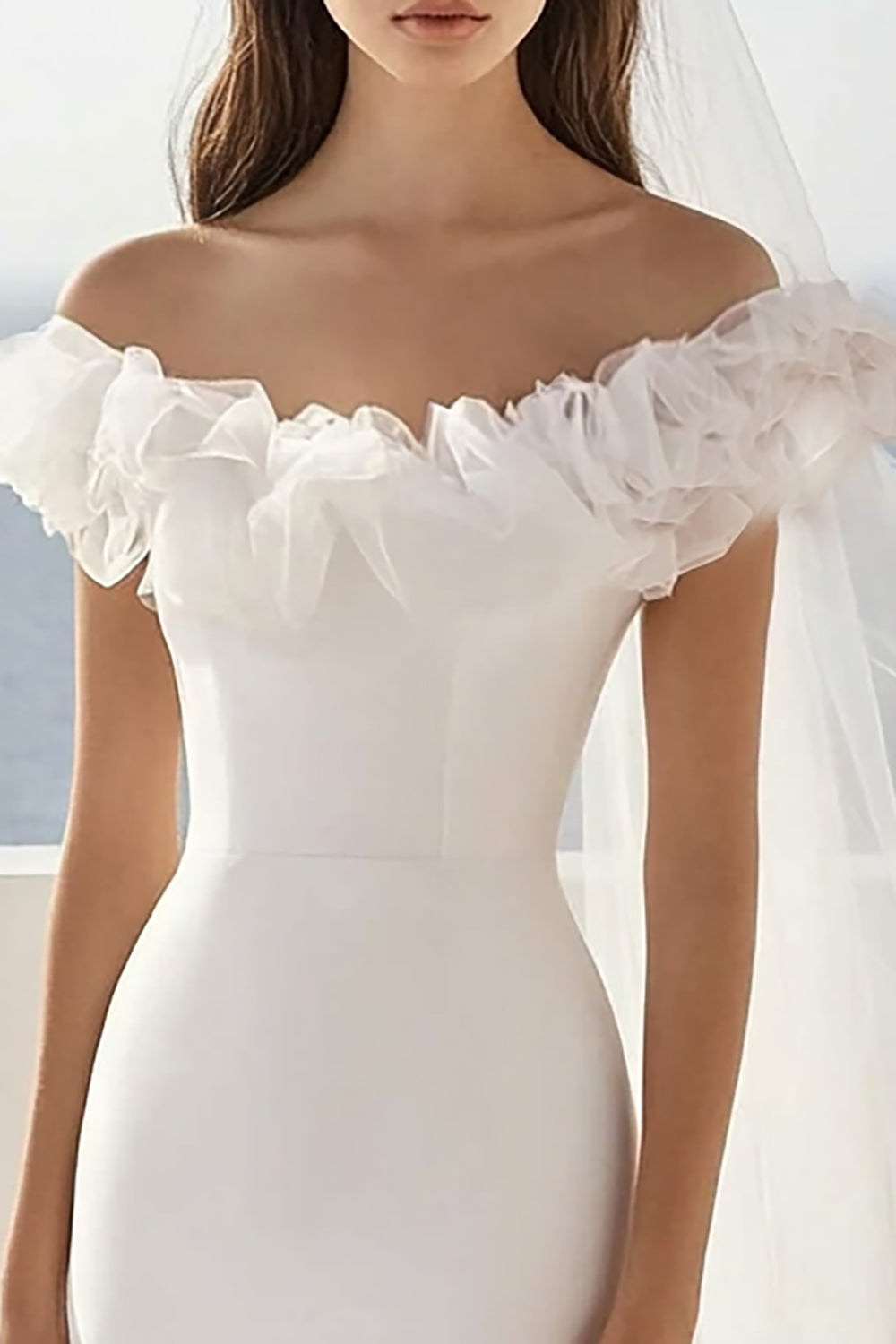 WEDTREND Women Off The Shoulder Graduation Dress With Ruffles Simple Bodycon Little White Dress WEDTREND Women Off The Shoulder Graduation Dress With Ruffles Simple Bodycon Little White Dress