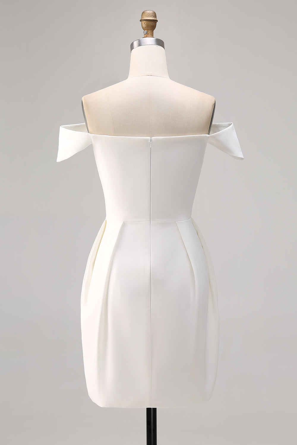 WEDTREND Women Off The Shoulder Graduation Dress Satin Ruched Bodycon White Short Grad Ceremony Dress WEDTREND Women Off The Shoulder Graduation Dress Satin Ruched Bodycon White Short Grad Ceremony Dress