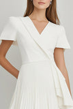 V Neck Ivory A Line Mini Cocktail Dress