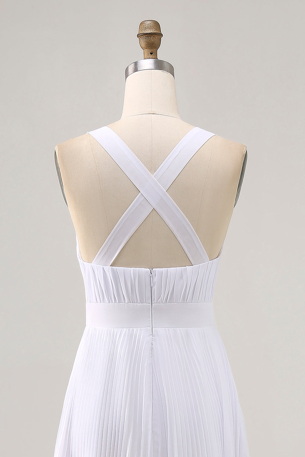 Wedtrend Women White Vacation Dress A-Line Graduation Dress Spaghetti Straps Pleated Chiffon Long Holiday Party Dress, Ivory / US6 Wedtrend Women White Vacation Dress A-Line Graduation Dress Spaghetti Straps Pleated Chiffon Long Holiday Party Dress, Ivory / US6