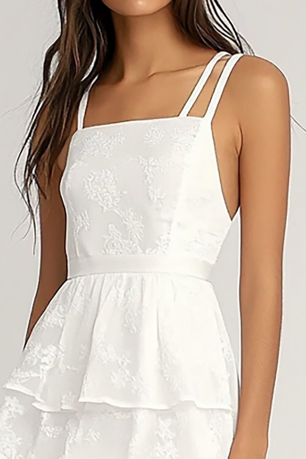 WEDTREND Women Tiered Ivory Graduation Dress With Ruffles Lace Midi A Line Grad Ceremony Dress WEDTREND Women Tiered Ivory Graduation Dress With Ruffles Lace Midi A Line Grad Ceremony Dress