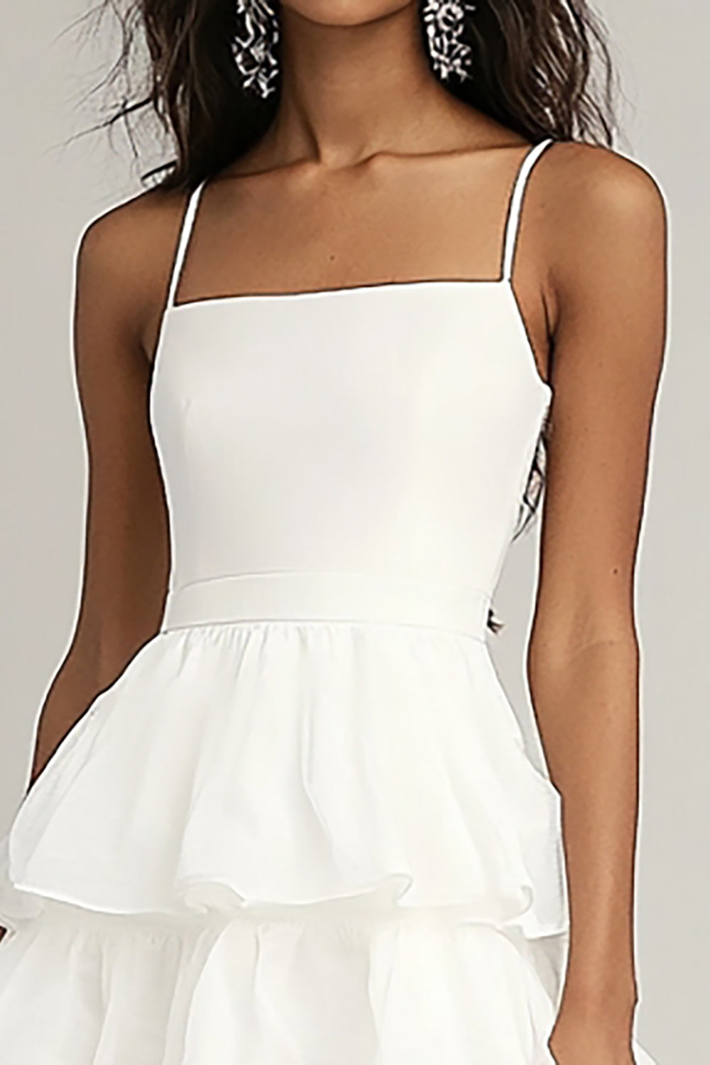 Wedtrend Women Ivory Tiered Graduation Dress with Ruffles Spaghetti Straps A Line Tea-Length Grad Ceremony Dress, Ivory / US8 Wedtrend Women Ivory Tiered Graduation Dress with Ruffles Spaghetti Straps A Line Tea-Length Grad Ceremony Dress, Ivory / US8
