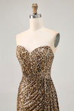 Glitter Khaki Leopard Sequins Corset Bodycon Short Homecoming Dress
