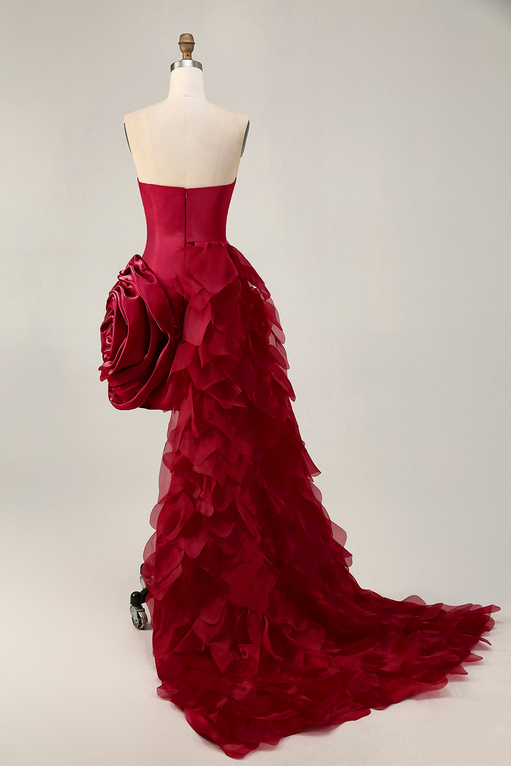 WEDTREND Women Burgundy Homecoming Dress with Ruffles Strapless Tight Short Cocktail Dress with 3D Flower WEDTREND Women Burgundy Homecoming Dress with Ruffles Strapless Tight Short Cocktail Dress with 3D Flower