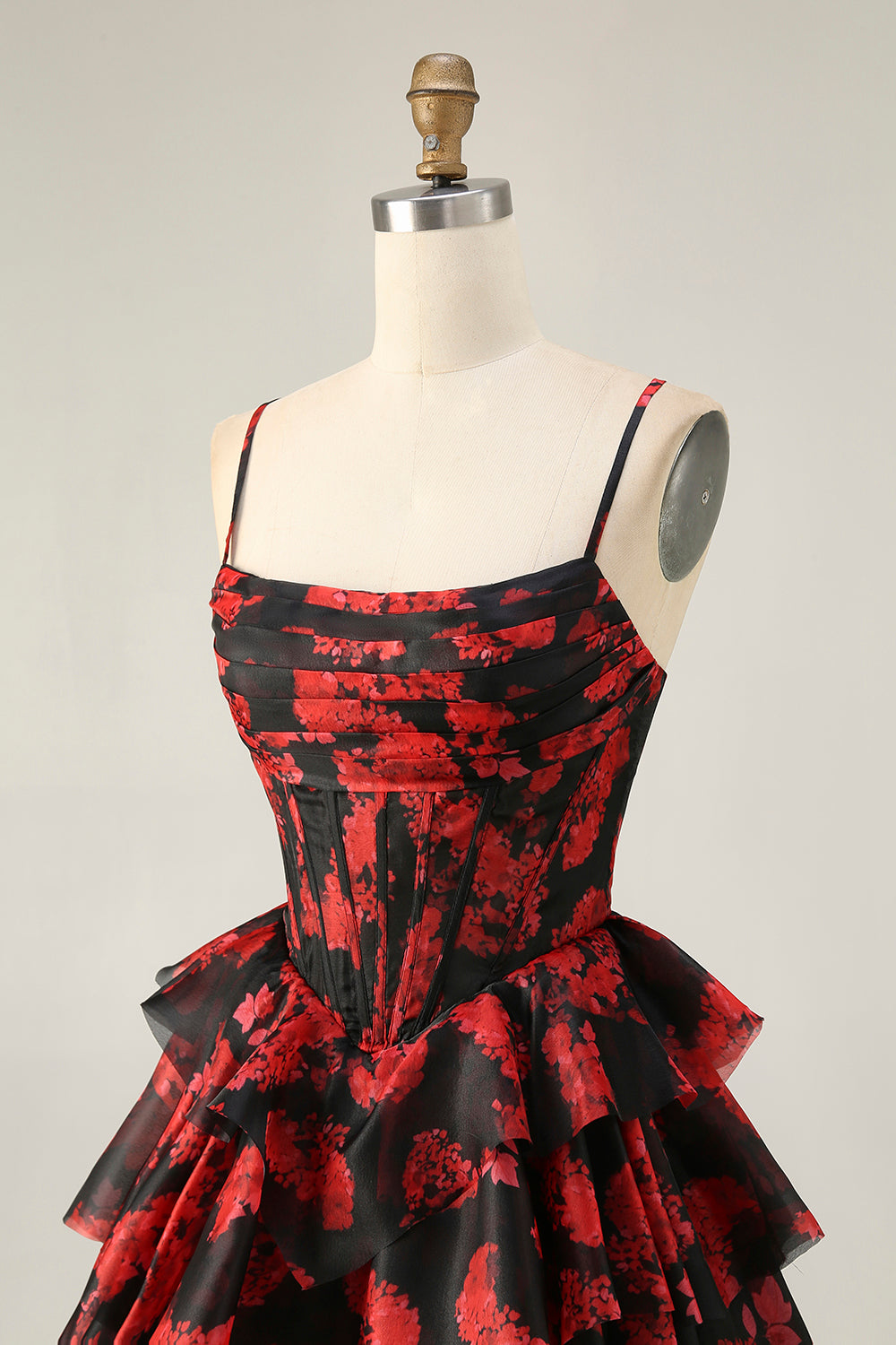 WEDTREND Women Black Red Homecoming Dress with Lace Up Back A Line Cowl Neck Corset Tiered Mini Cocktail Party Dress WEDTREND Women Black Red Homecoming Dress with Lace Up Back A Line Cowl Neck Corset Tiered Mini Cocktail Party Dress
