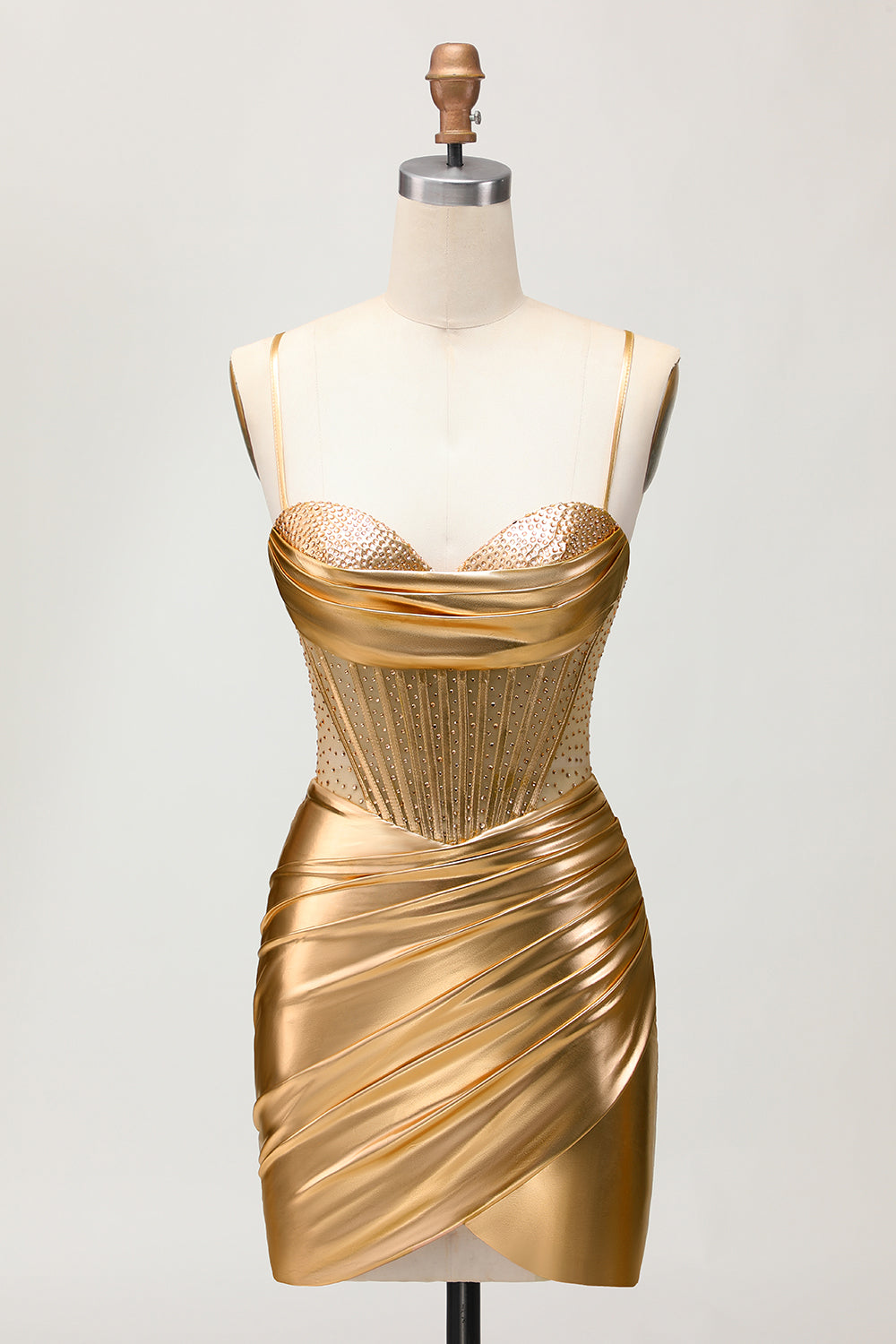 gold color casual dress Elegant Solid Color Sleeveless Strap Dress For Casual Wear, Made With Comfortable Polyester Fabric