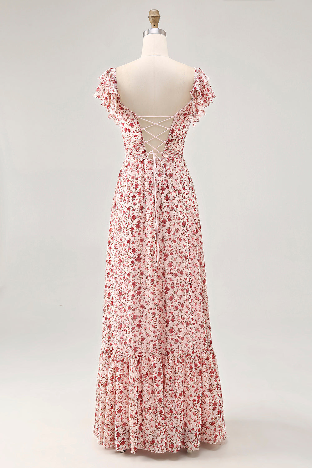 Wedtrend Women Blush Flower Maxi Dress with Slit A-Line Ruched Bridesmaid Dress with Lace Up Back WEDTREND Wedtrend Women Blush Flower Maxi Dress with Slit A-Line Ruched Bridesmaid Dress with Lace Up Back WEDTREND