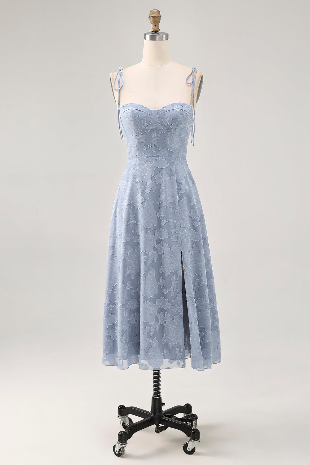 Wedtrend Women Dusty Blue Wedding Guest Dress with Slit A Line Spaghetti Straps Floral Burnout Bridesmaid Dress WEDTREND Wedtrend Women Dusty Blue Wedding Guest Dress with Slit A Line Spaghetti Straps Floral Burnout Bridesmaid Dress WEDTREND