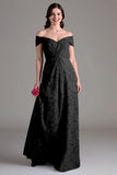 Eucalyptus A Line Off The Shoulder Ruched Maxi Dress