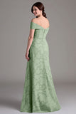 Eucalyptus A Line Off The Shoulder Ruched Maxi Dress