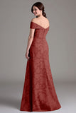 Eucalyptus A Line Off The Shoulder Ruched Maxi Dress