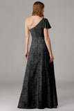Sage A Line One Shoulder Maxi Dress With Slit