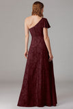 Sage A Line One Shoulder Maxi Dress With Slit