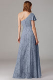 Sage A Line One Shoulder Maxi Dress With Slit