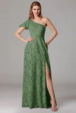 Sage A Line One Shoulder Maxi Dress With Slit