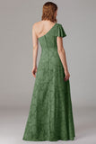 Sage A Line One Shoulder Maxi Dress With Slit