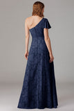 Sage A Line One Shoulder Maxi Dress With Slit