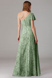 Sage A Line One Shoulder Maxi Dress With Slit