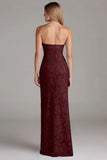 Black Sheath Strapless Long Wedding Guest Dress