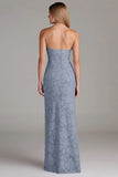 Black Sheath Strapless Long Wedding Guest Dress