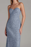 Black Sheath Strapless Long Wedding Guest Dress