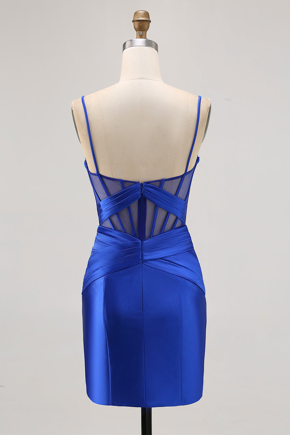 Wedtrend Women Satin Homecoming Dress with Slit Royal Blue Corset Pleated Spaghetti Straps Short Tight Cocktail Dress WEDTREND Wedtrend Women Satin Homecoming Dress with Slit Royal Blue Corset Pleated Spaghetti Straps Short Tight Cocktail Dress WEDTREND