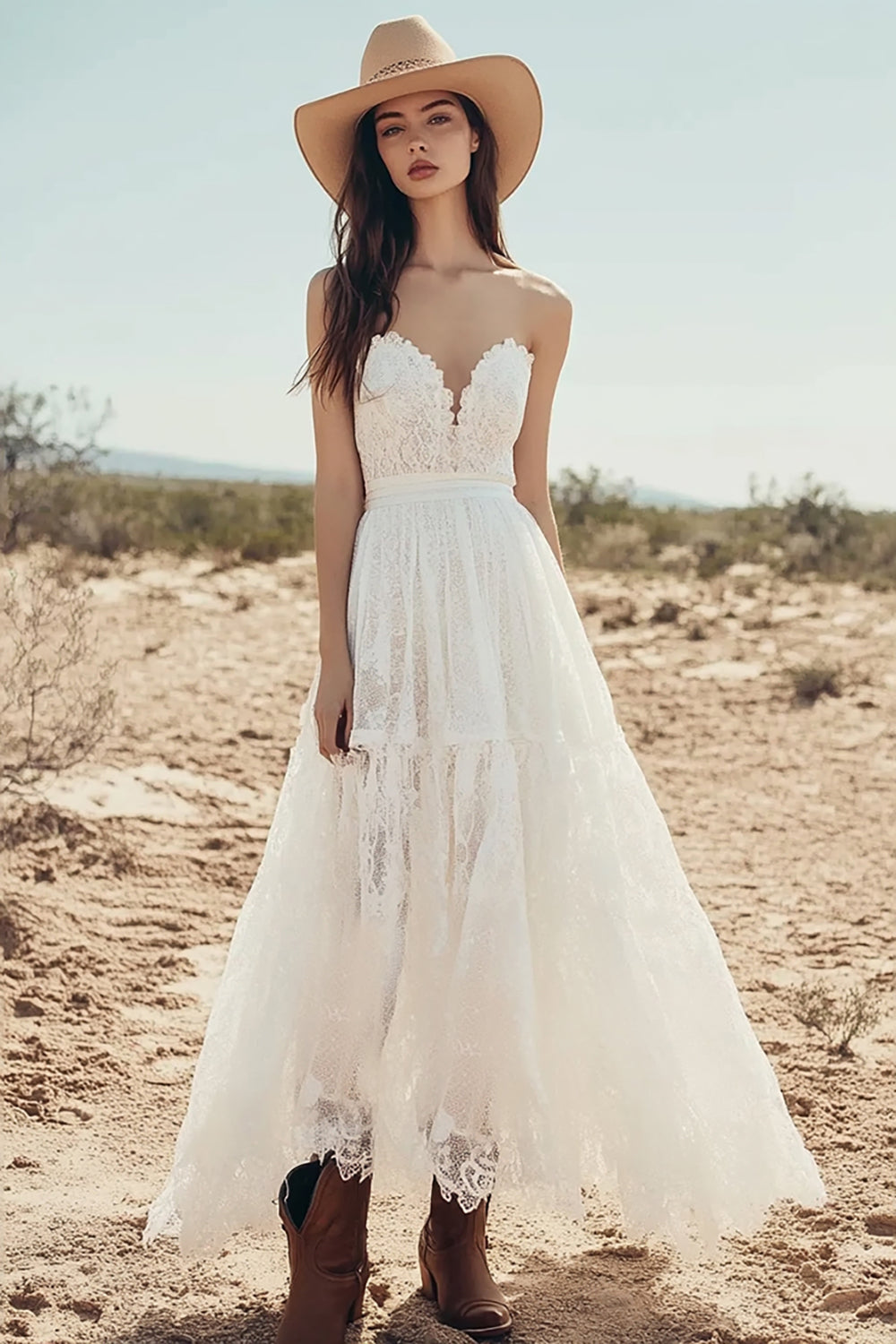 Wedtrend Women Ivory Wedding Dress Strapless Lace Long A Line Engagement Dress, Ivory / US4 Wedtrend Women Ivory Wedding Dress Strapless Lace Long A Line Engagement Dress, Ivory / US4