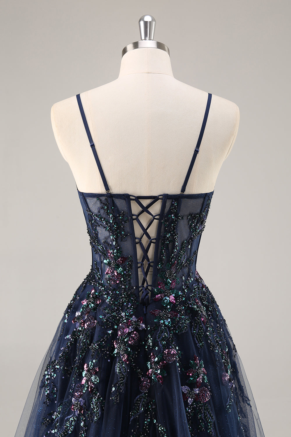 Wedtrend Women Blue Long Prom Dress With Slit A Line Spaghetti Straps Sequins Tulle Corset Formal Dress – WEDTREND Wedtrend Women Blue Long Prom Dress With Slit A Line Spaghetti Straps Sequins Tulle Corset Formal Dress – WEDTREND
