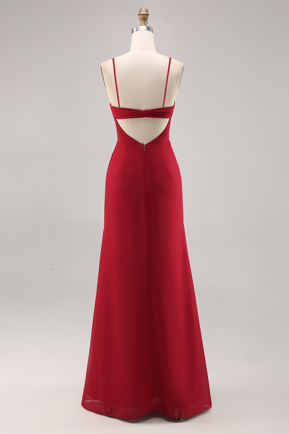 Wedtrend Women Dark Red Bridesmaid Dress with Slit Sheath Ruched Spaghetti Straps Long Wedding Party Dress WEDTREND Wedtrend Women Dark Red Bridesmaid Dress with Slit Sheath Ruched Spaghetti Straps Long Wedding Party Dress WEDTREND